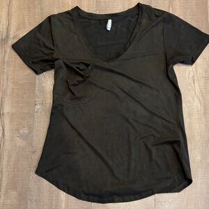 Z Supply suede - like olive army green slouchy pocket t shirt